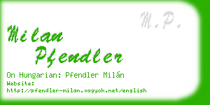 milan pfendler business card